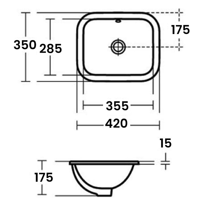 Ideal Standard Concept Cube Countertop Basin 420mm Wide 0 Tap Hole