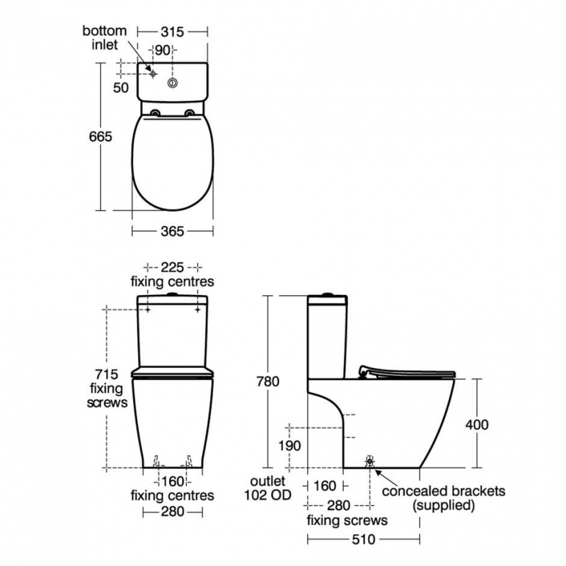 Ideal Standard Concept Cube Aquablade Close Coupled Toilet with Eco Cistern (inc Soft Close Slim Seat)