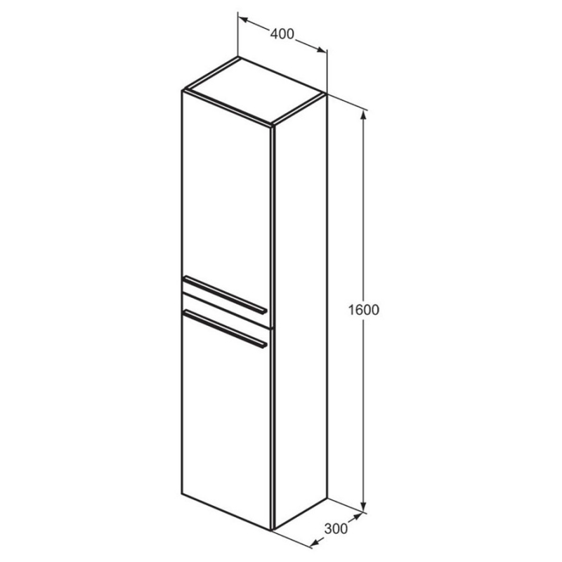 Ideal Standard I.Life A 2-Door Tall Column Unit 400mm Wide - Matt Quartz Grey