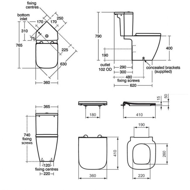 Ideal Standard I.Life S Compact Corner Close Coupled Toilet with Eco Cistern (inc Soft Close Slim Seat)