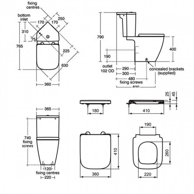 Ideal Standard I.Life S Compact Corner Close Coupled Toilet with Eco Cistern (inc Soft Close Wrapover Seat)