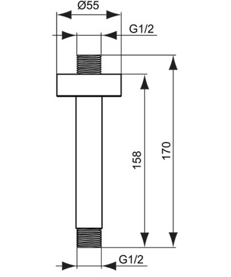 Ideal Standard Shower Arm Ceiling Mounted 170mm B9446AA