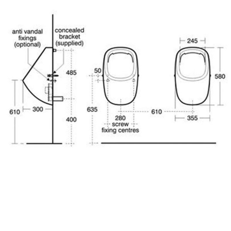 Ideal Standard Jasper Morrison Urinal E621501 355mm White
