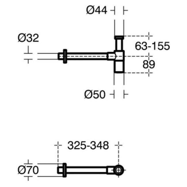 Ideal Standard Basin Bottle Trap - Silk Black