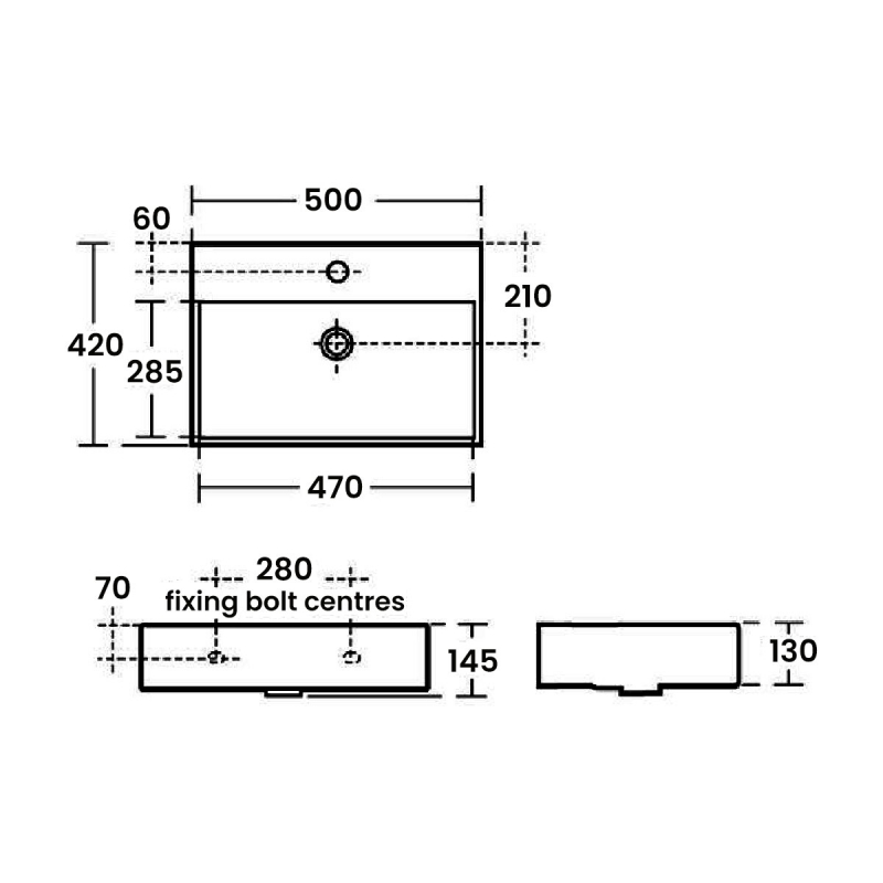 Ideal Standard Strada Countertop Basin 500mm Wide 1 Tap Hole