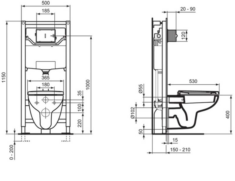 Ideal Standard Tempo Toilet T327501+T679201 Wall Hung White