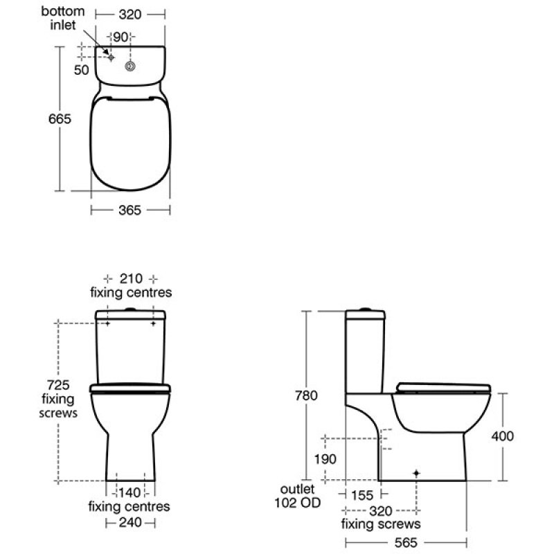 Ideal Standard Tempo Toilet T327601+T427001+T679301 Close Coupled