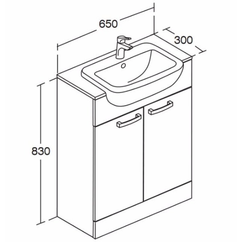 Ideal Standard Tempo Vanity Unit 650mm E0778WG Gloss White