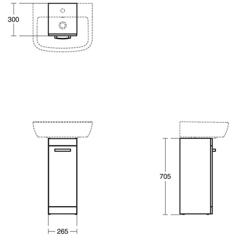 Ideal Standard Tempo 1-Door Pedestal Unit Gloss White