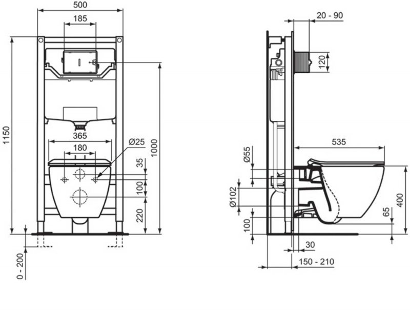 Ideal Standard Tesi Toilet T354501+T352701 Wall Hung White