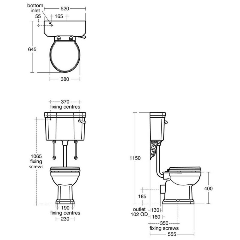 Ideal Standard Waverley Toilet U470301+U471401+U011801 Low Level