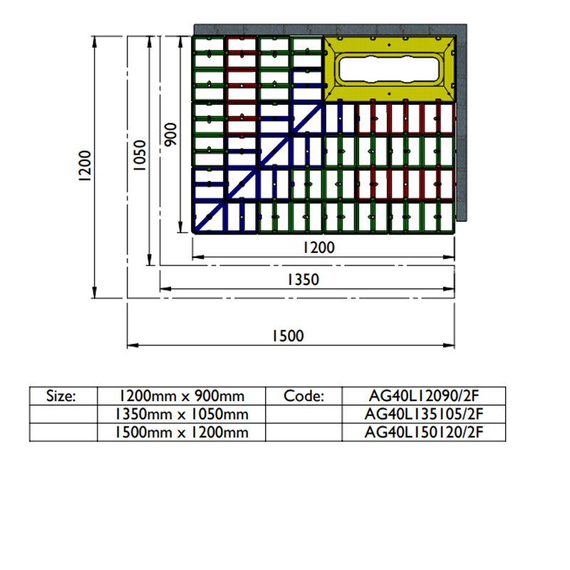 Impey Aqua-Grade 400mm Linear Kit 2 Walls & 2 Falls - 1350mm x 1050mm (for Tiled Floors)