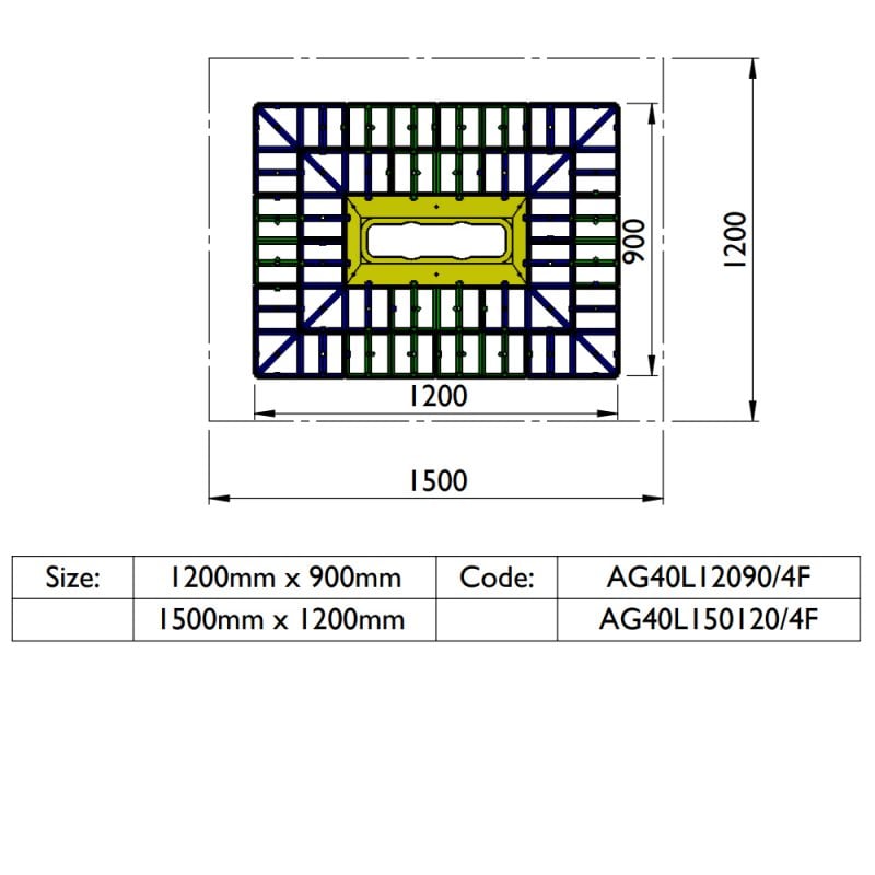 Impey Aqua-Grade 400mm Linear Kit 4 Falls - 1500mm x 1200mm (for Tiled Floors)