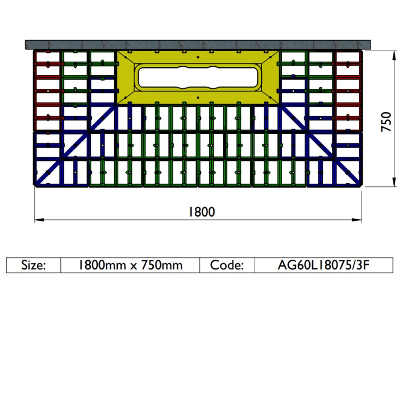 Impey Aqua-Grade 600mm Linear Kit 1 Wall & 3 Falls - 1800mm x 750mm (for Tiled Floors)
