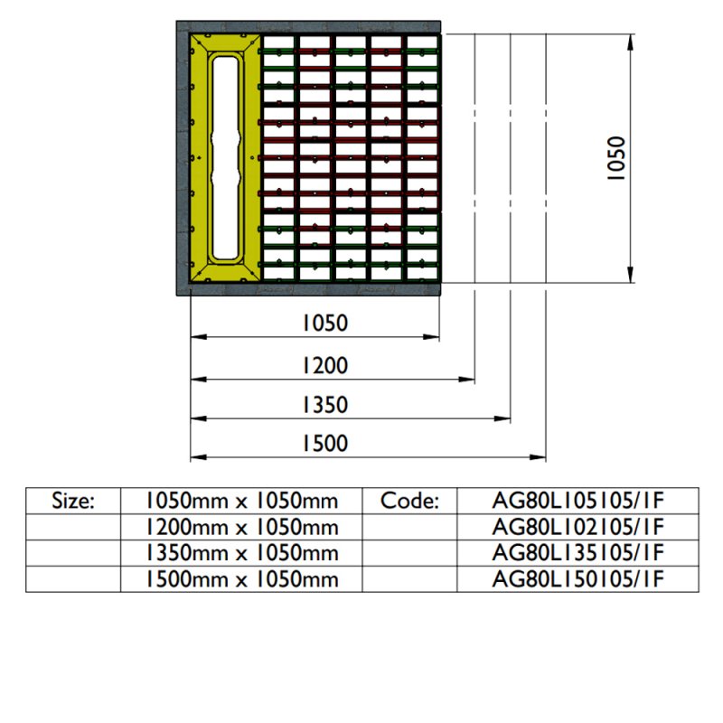 Impey Aqua-Grade 800mm Linear Kit 3 Walls & 1 Fall - 1350mm x 1050mm (for Tiled Floors)