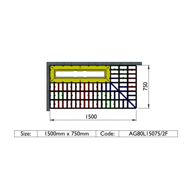 Impey Aqua-Grade 800mm Linear Kit 2 Walls & 2 Falls - 1500mm x 750mm (for Tiled Floors)