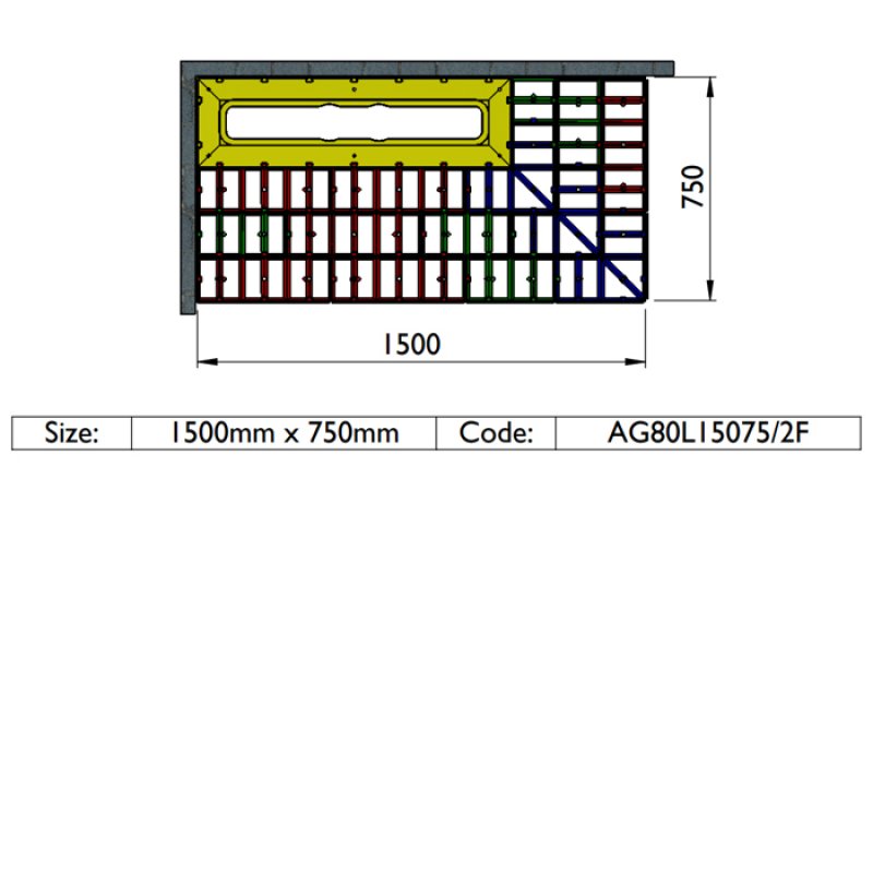 Impey Aqua-Grade 800mm Linear Kit 2 Walls & 2 Falls - 1500mm x 750mm (for Tiled Floors)