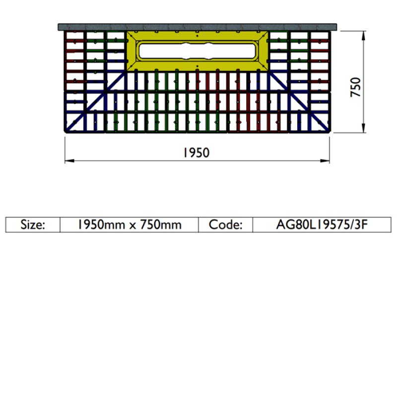 Impey Aqua-Grade 800mm Linear Kit 1 Wall & 3 Falls - 1950mm x 750mm (for Tiled Floors)