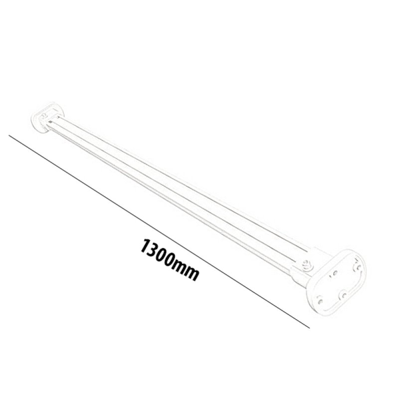 Impey Straight Shower Curtain Rail 1300mm Length - White