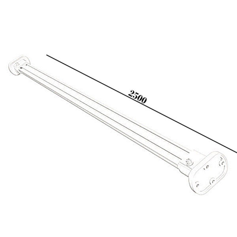 Impey Straight Shower Rail 2500mm Support Bar - White