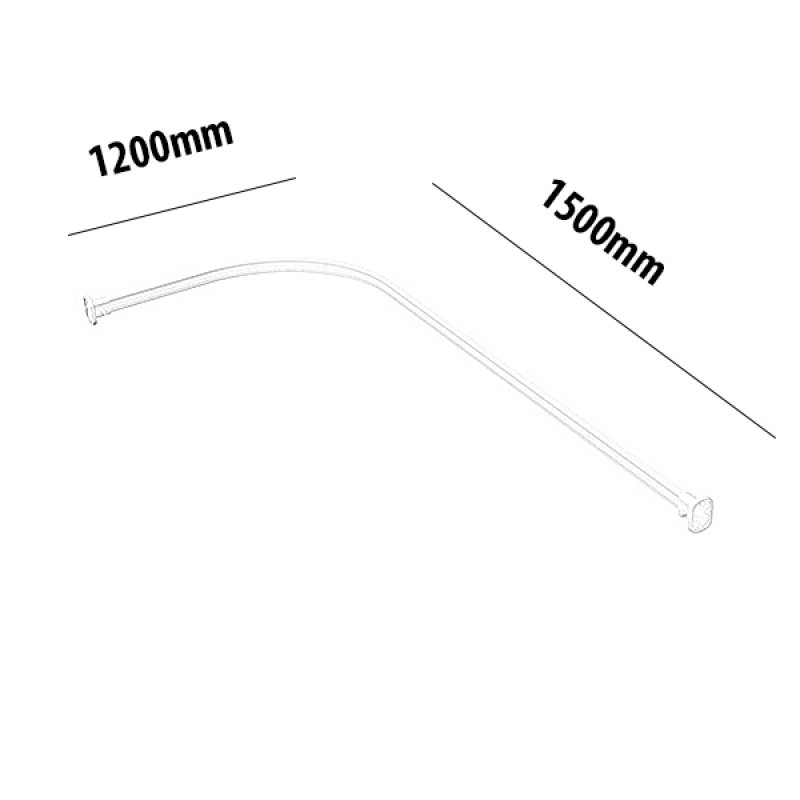 Impey Corner Shower Rail 1500mm x 1200mm - White