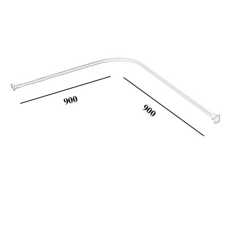 Impey Corner Shower Rail 900mm x 900mm - White