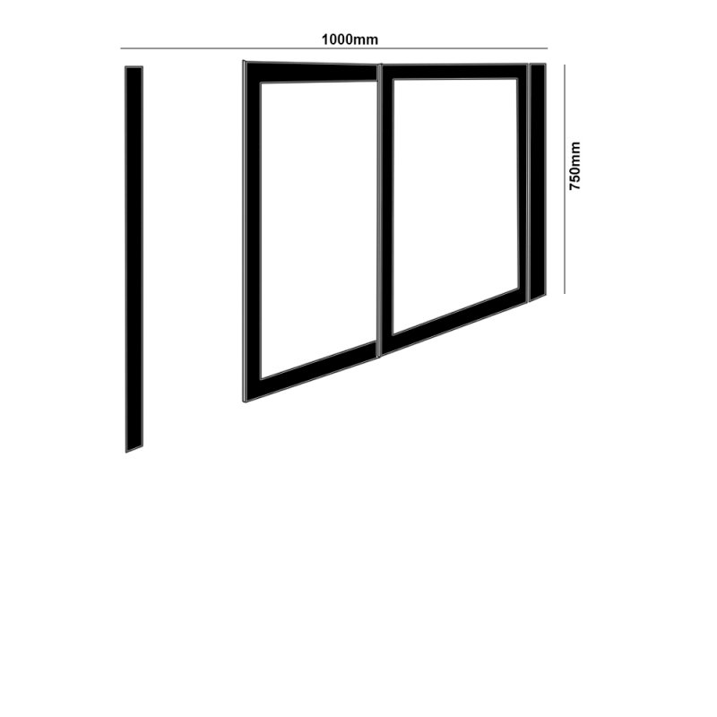 Impey Elevate Option 2 Alcove Half Height Door 1000mm Wide - Right Handed