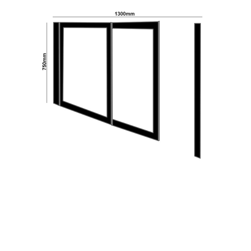 Impey Elevate Option 2 Alcove Half Height Door 1300mm Wide - Left Handed