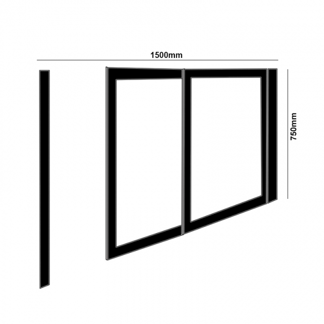 Impey Elevate Option 2 Alcove Half Height Door 1500mm Wide - Right Handed