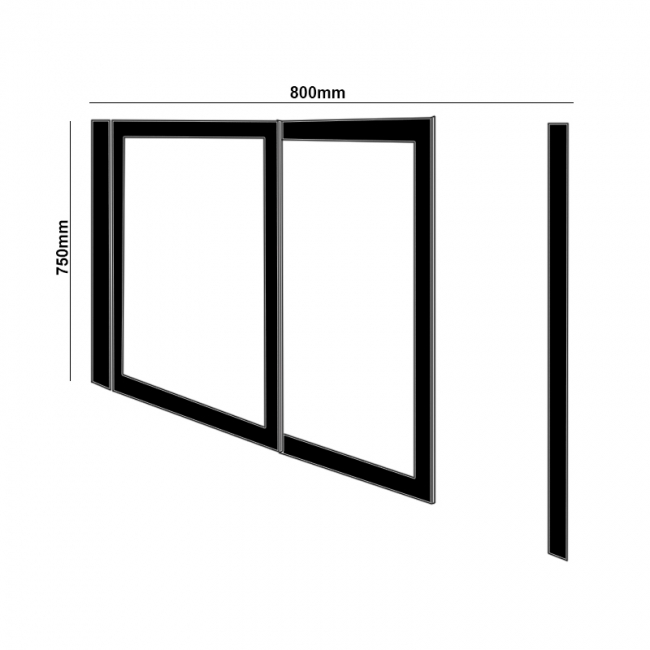 Impey Elevate Option 2 Alcove Half Height Door 800mm Wide - Left Handed