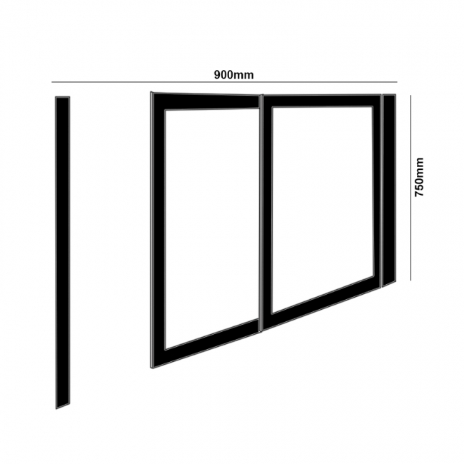 Impey Elevate Option 2 Alcove Half Height Door 900mm Wide - Right Handed