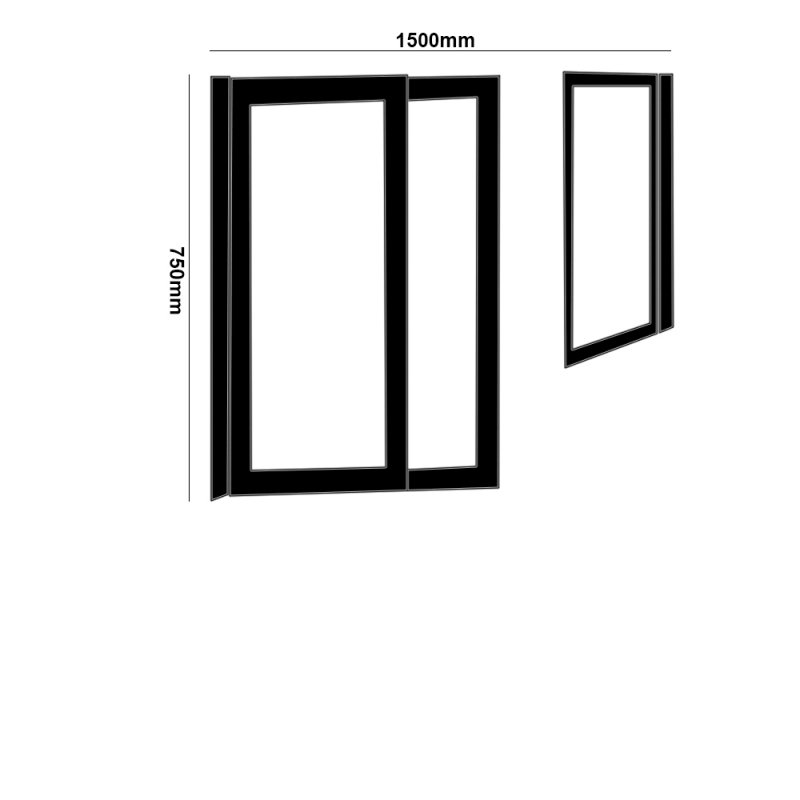 Impey Elevate Option 3 Alcove Half Height Door 1500mm Wide - Right Handed