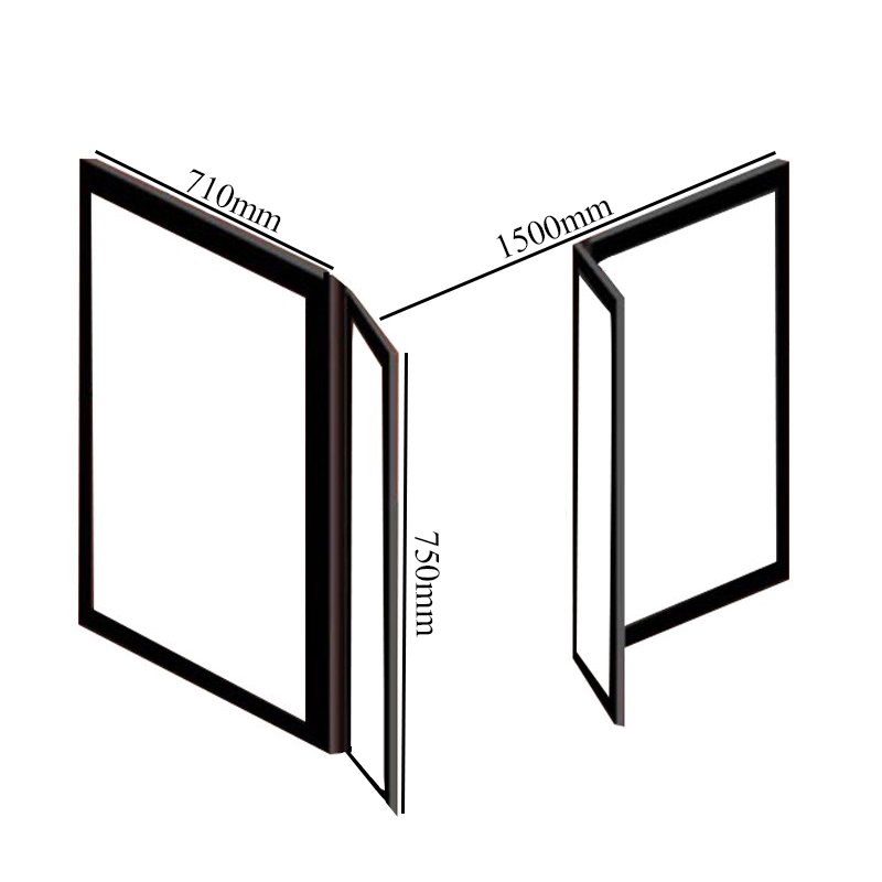 Impey Elevate Option D Corner Half Height Door 1500mm x 710mm - Right Handed