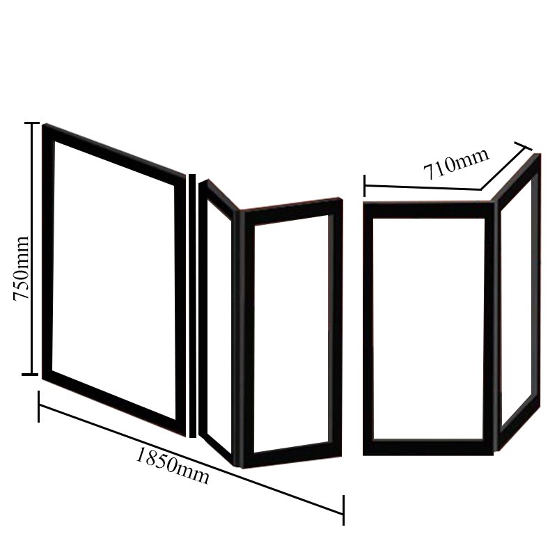 Impey Elevate Option E Corner Half Height Door 1850mm x 710mm - Left Handed