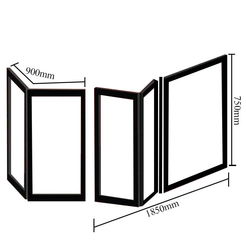 Impey Elevate Option E Corner Half Height Door 1850mm x 900mm - Right Handed