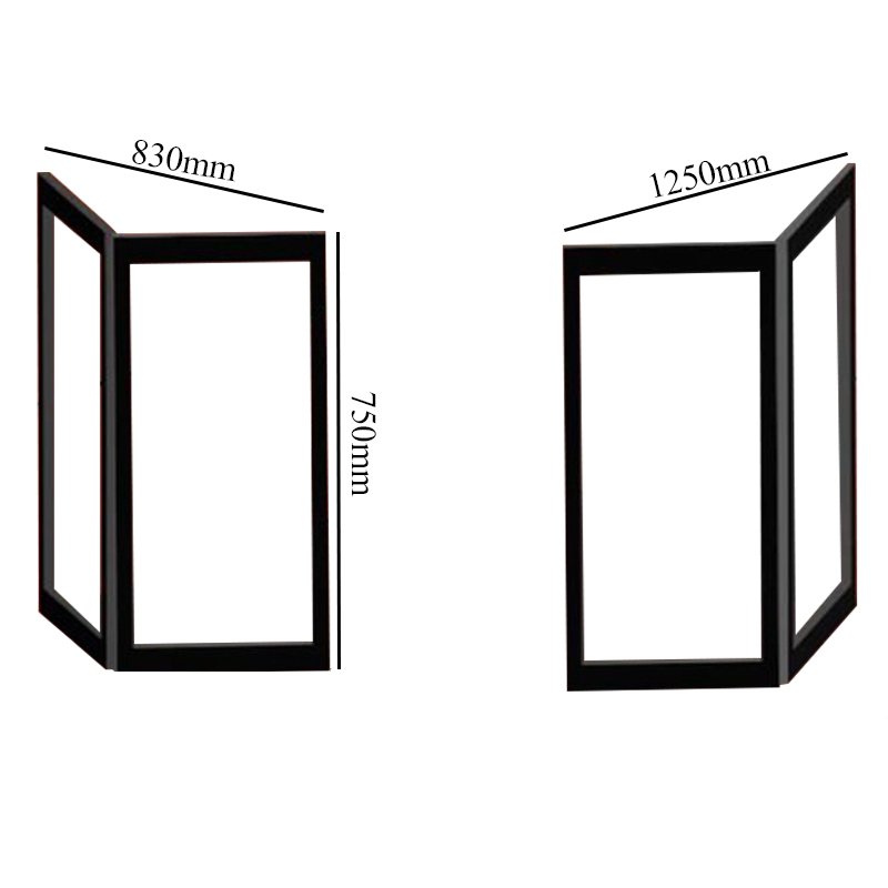 Impey Elevate Option H Corner Half Height Door 1250mm x 830mm - Right Handed
