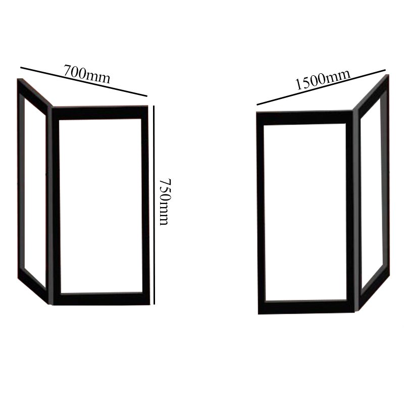 Impey Elevate Option H Corner Half Height Door 1500mm x 700mm - Right Handed