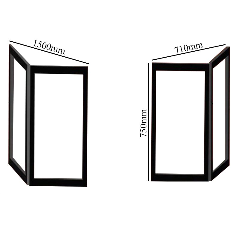 Impey Elevate Option H Corner Half Height Door 1500mm x 710mm - Left Handed