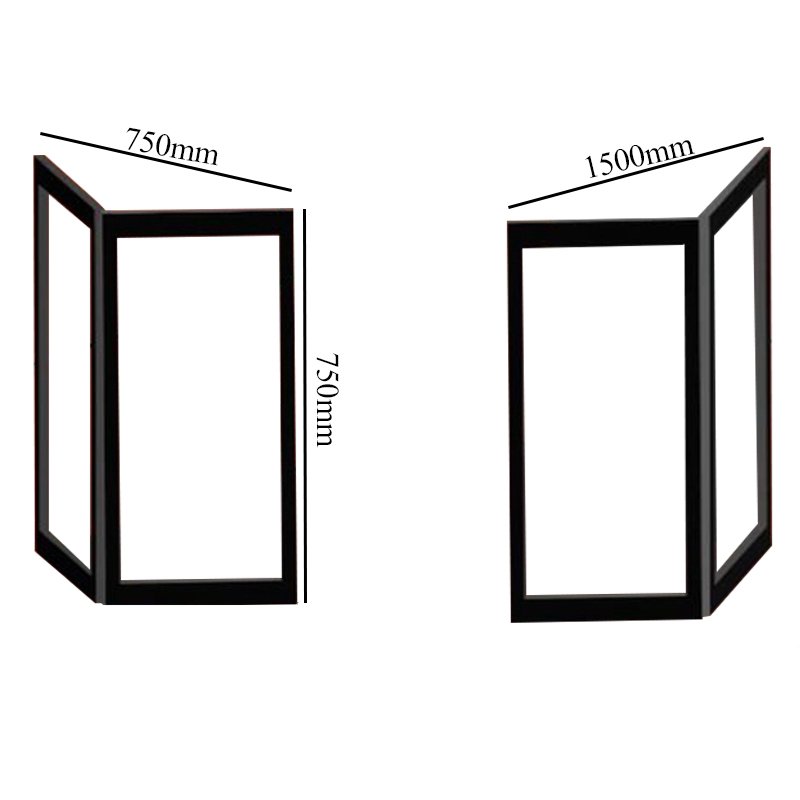 Impey Elevate Option H Corner Half Height Door 1500mm x 750mm - Right Handed