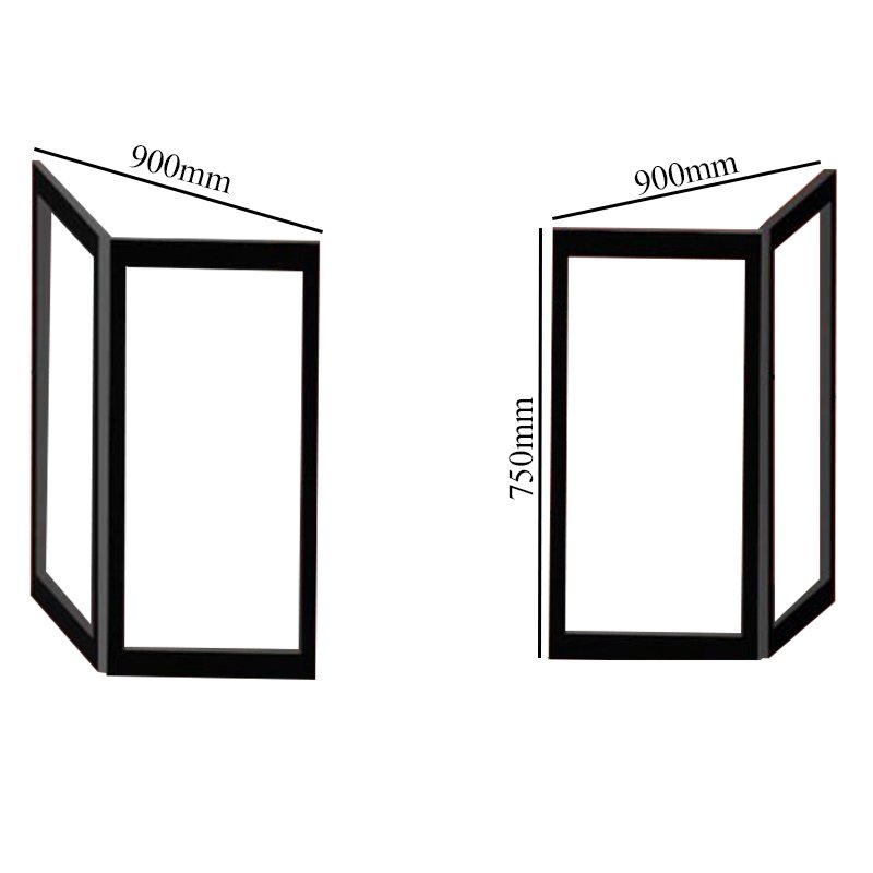 Impey Elevate Option H Corner Half Height Door 900mm x 900mm - Non Handed
