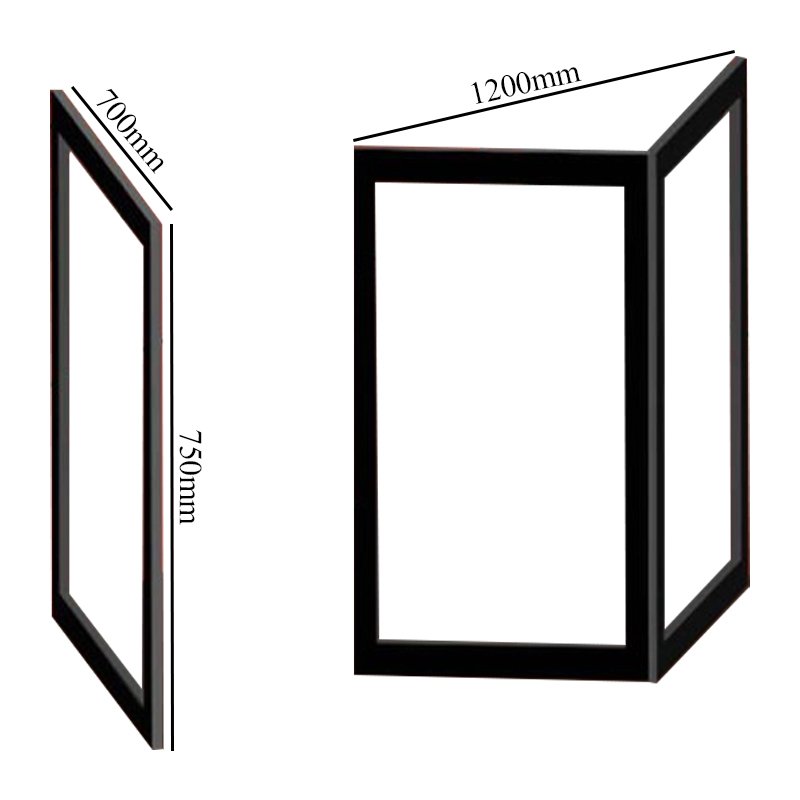 Impey Elevate Option J Corner Half Height Door 1200mm x 700mm - Right Handed