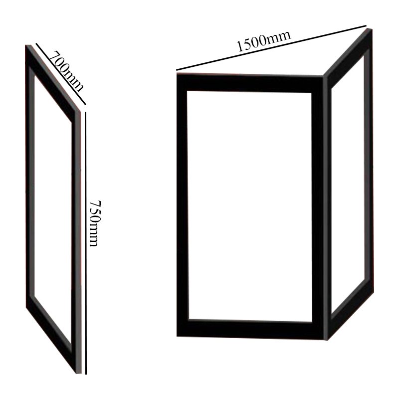 Impey Elevate Option J Corner Half Height Door 1500mm x 700mm - Right Handed