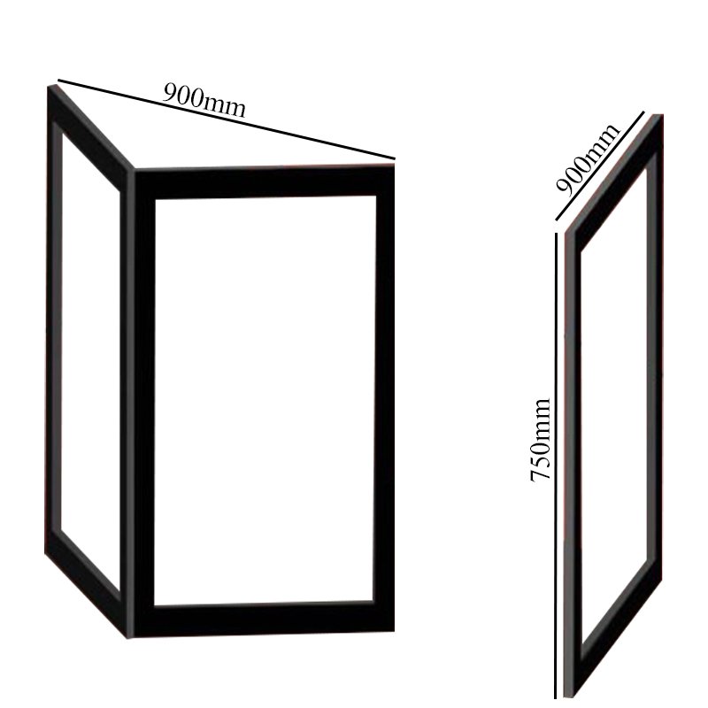 Impey Elevate Option J Corner Half Height Door 900mm x 900mm - Left Handed