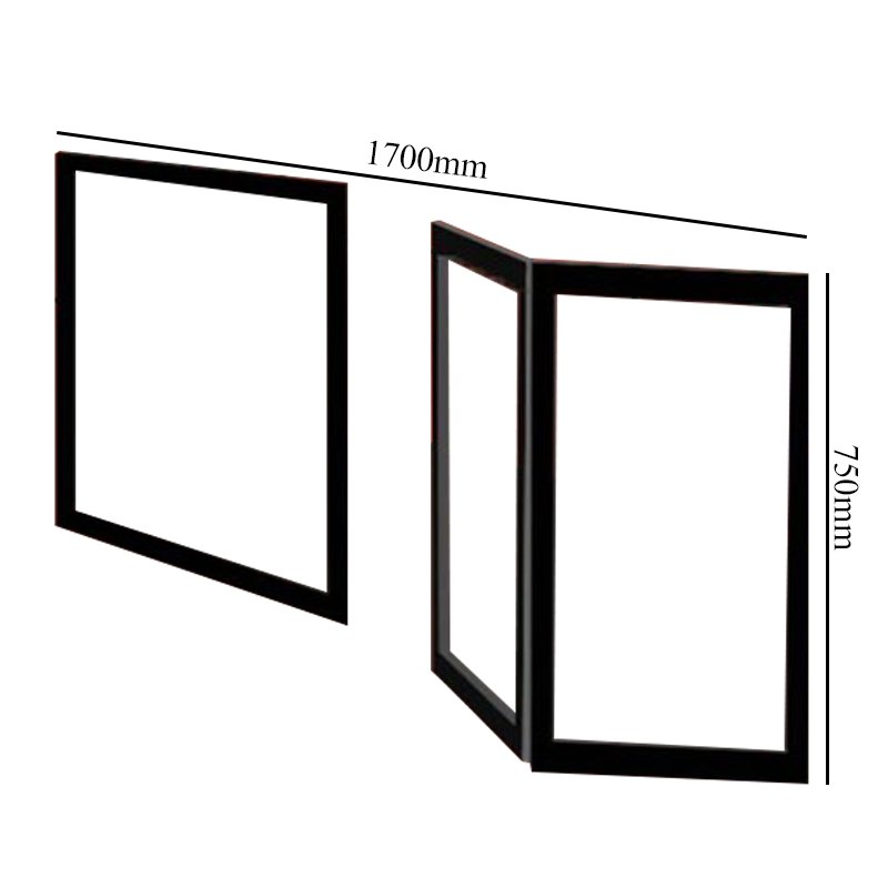 Impey Elevate Option M Alcove Half Height Door 1700mm - Left Handed  | Dimension Image