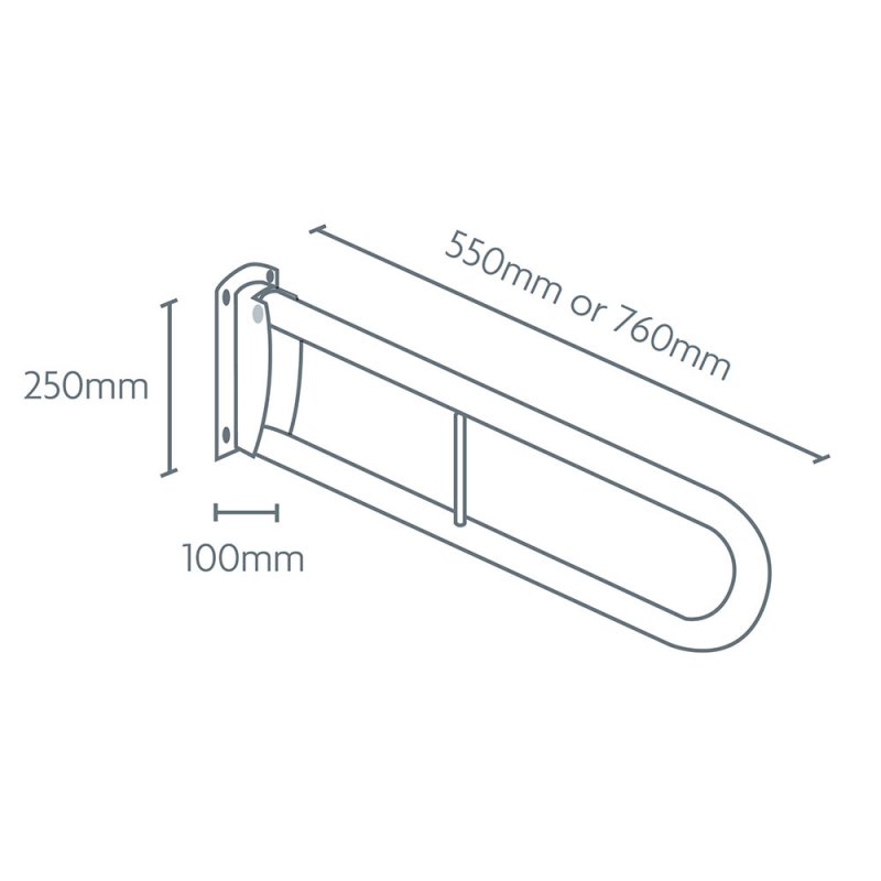 Impey Fold Down Assisted Living Rail 550mm