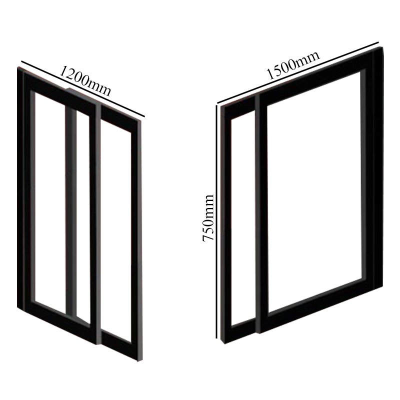 Impey Freeglide Option 1 Corner Half Height Door 1500mm x 1200mm - Right Handed