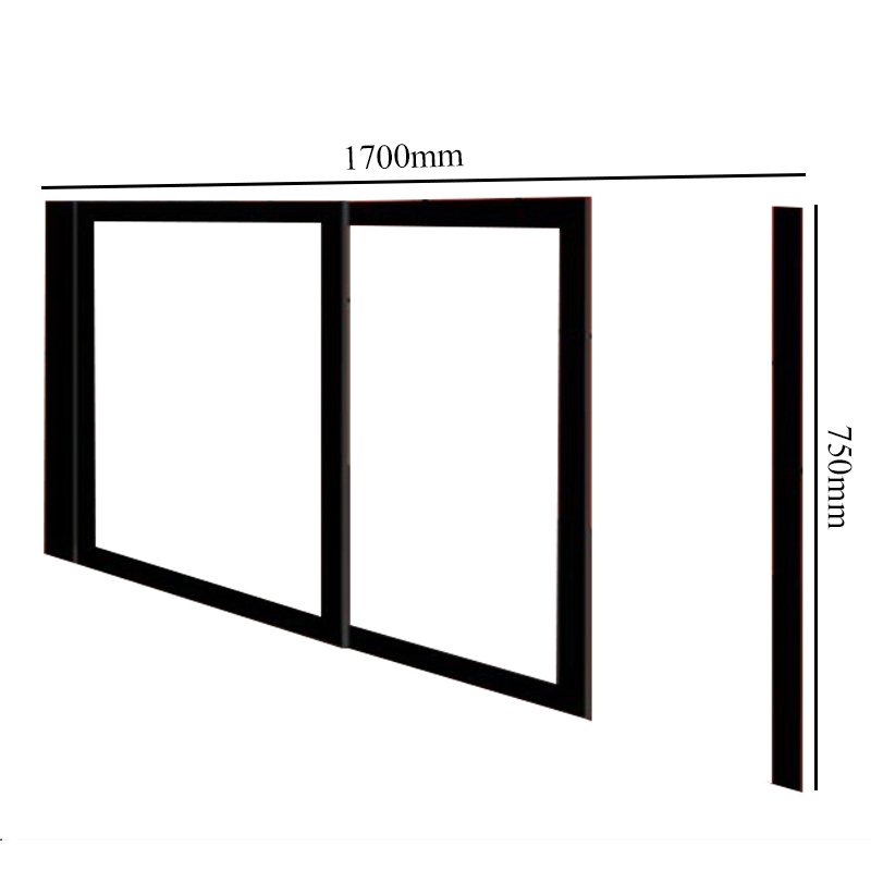Impey Freeglide Option 3 Alcove Half Height Door 1700mm Wide - Left Handed  | Dimension Image