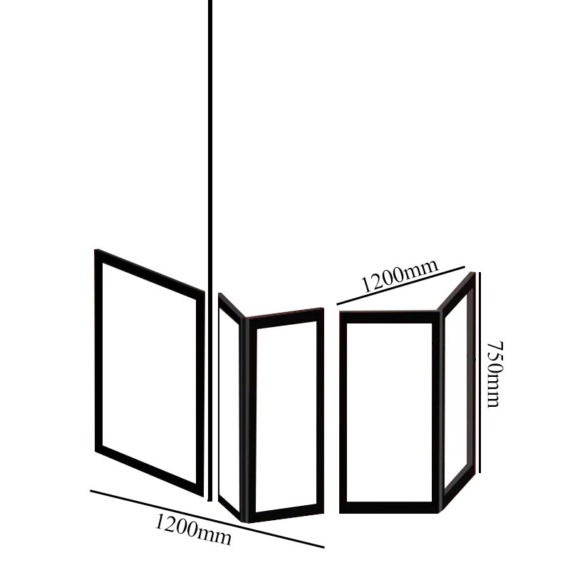 Impey Freeglide Option E Corner Half Height Door 1200mm X 1200mm - Left Handed