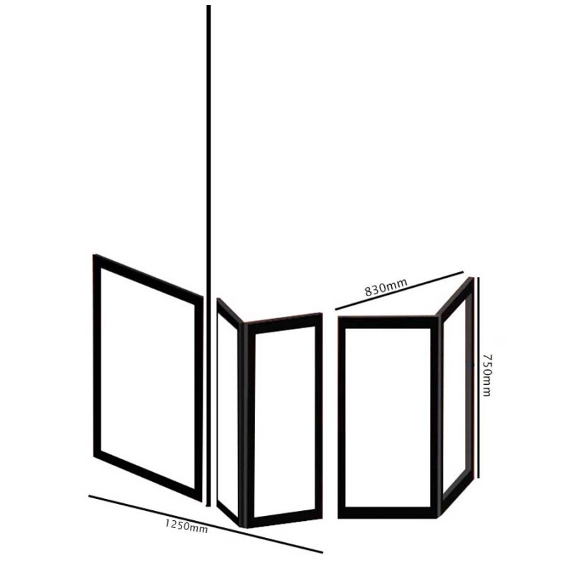 Impey Freeglide Option E Corner Half Height Door 1250mm X 830mm - Left Handed