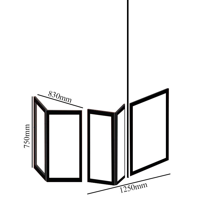 Impey Freeglide Option E Corner Half Height Door 1250mm X 830mm - Right Handed